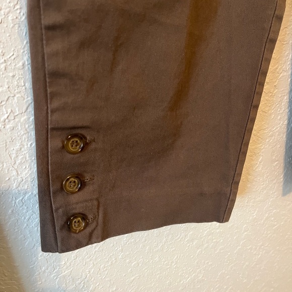 Laura Scott Size 14 capri pants brown with button ankle - Picture 2 of 9